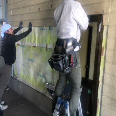 建物外壁補修の風景